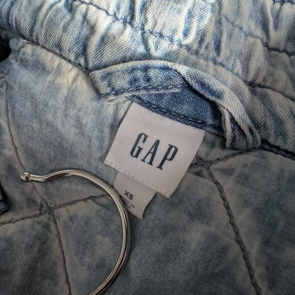 Gap Women's light indigo quilted chambray jacket size XS - Picture 6 of 7